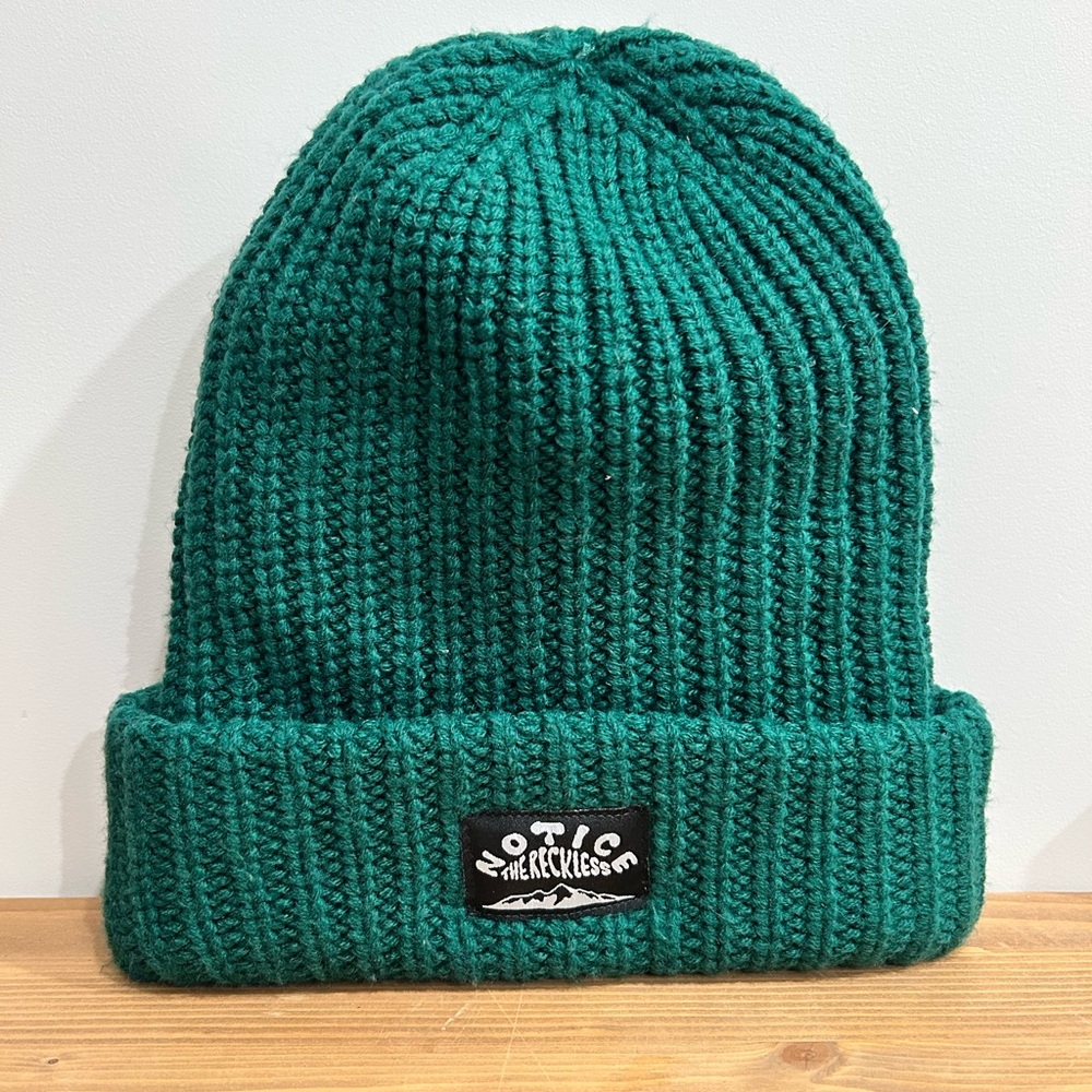 Notice the Reckless Green Knit Beanie
